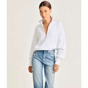 AYR Designer Gray Heathered Half Zip Scuba Pullover Sweatshirt Small